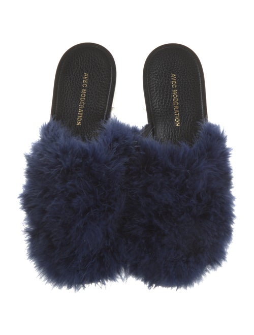 Avec Modération Feather Trim Mules