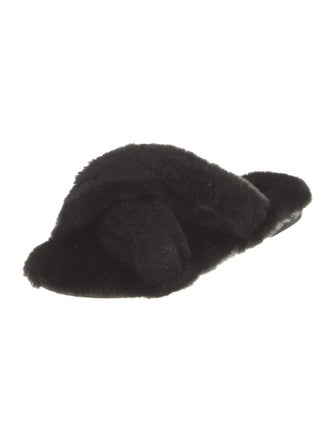 Avec Modération Shearling Slides