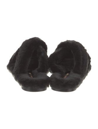 Avec Modération Shearling Slides