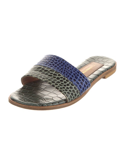 Avec Modération Leather Printed Slides