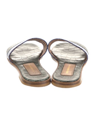 Avec Modération Leather Printed Slides