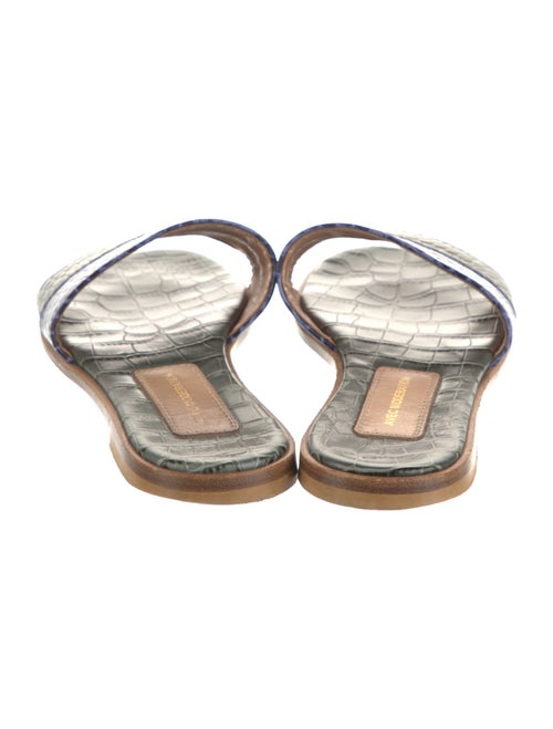 Avec Modération Leather Printed Slides