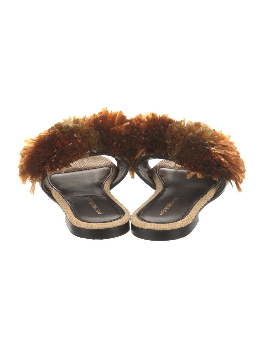 Avec Modération Raffia Colorblock Pattern Slides - image 4