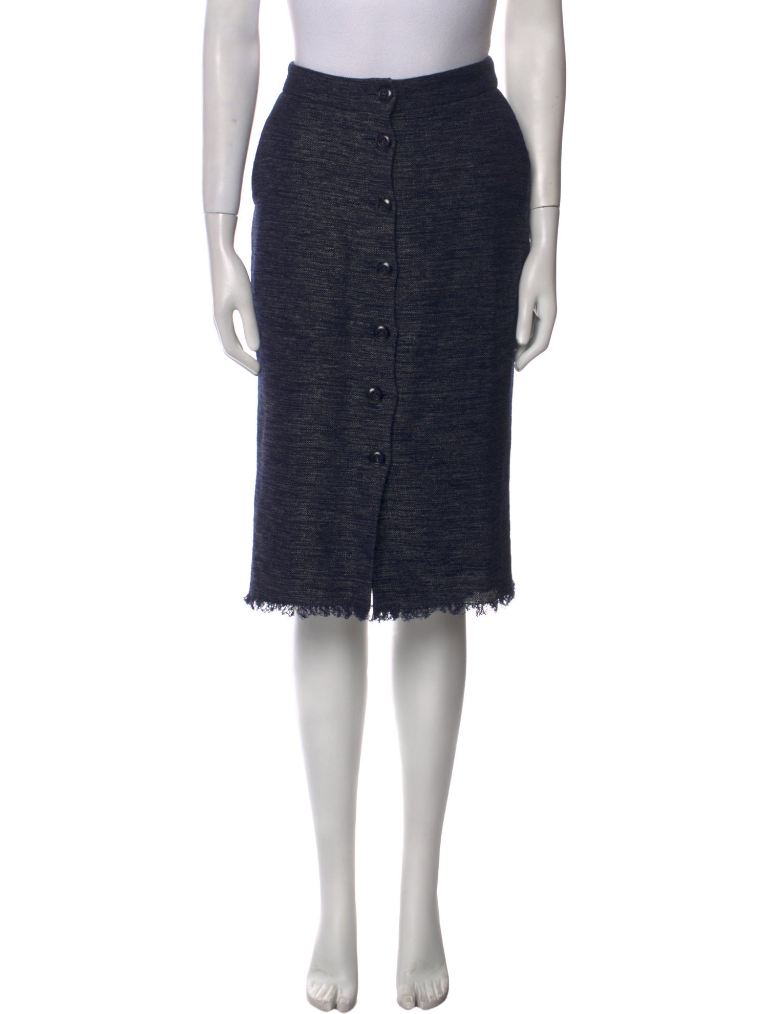 MOS Fringe Trim Accent Knee-Length Skirt