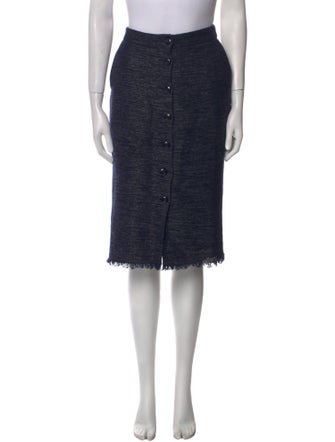 MOS Fringe Trim Accent Knee-Length Skirt