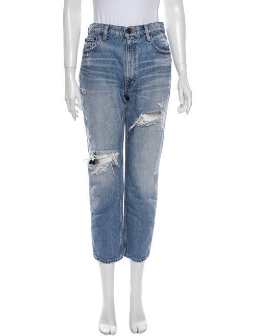 Moussy High-Rise Straight Leg Jeans Blue
