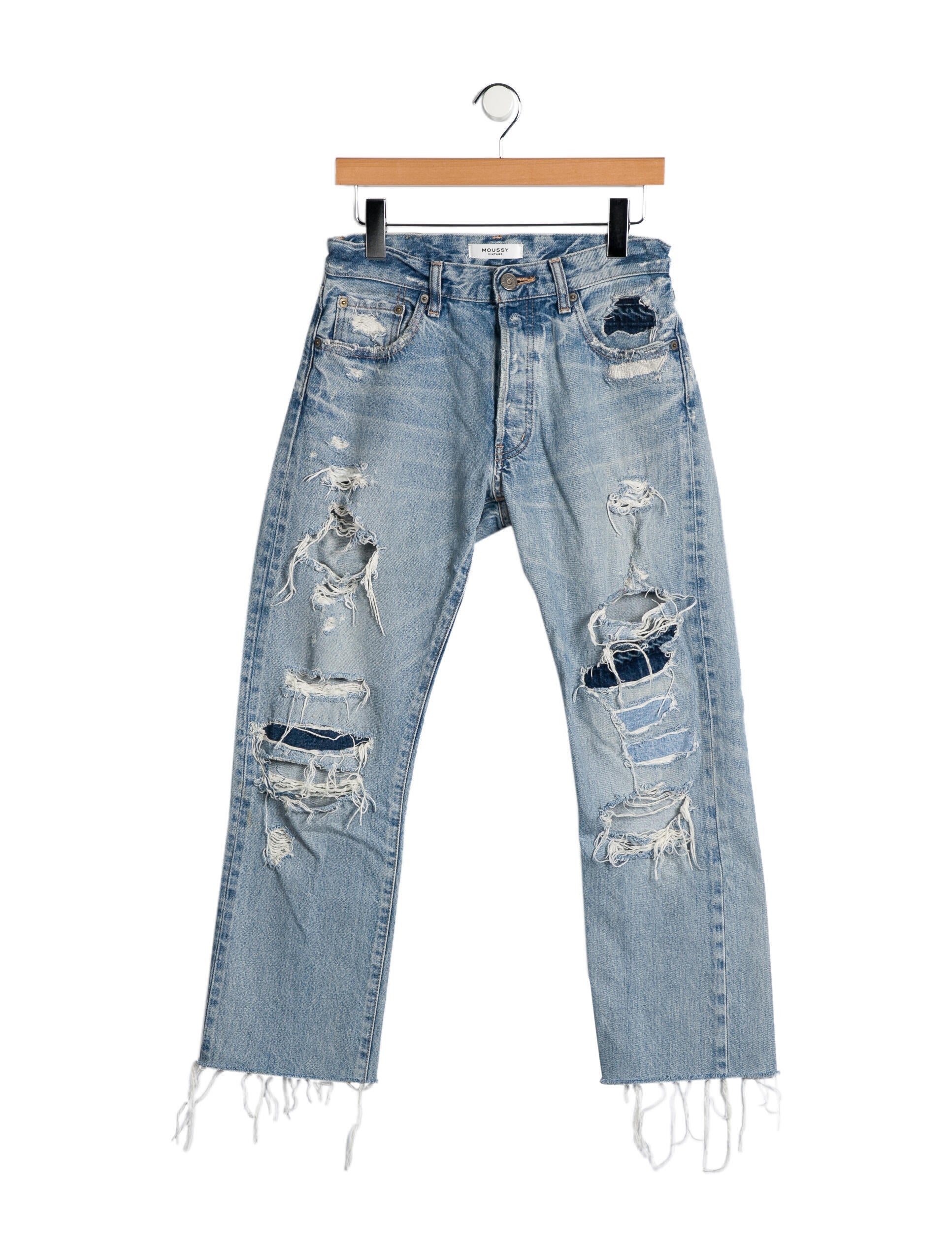 Moussy Mid-Rise Straight Leg Jeans - Blue, 9.75
