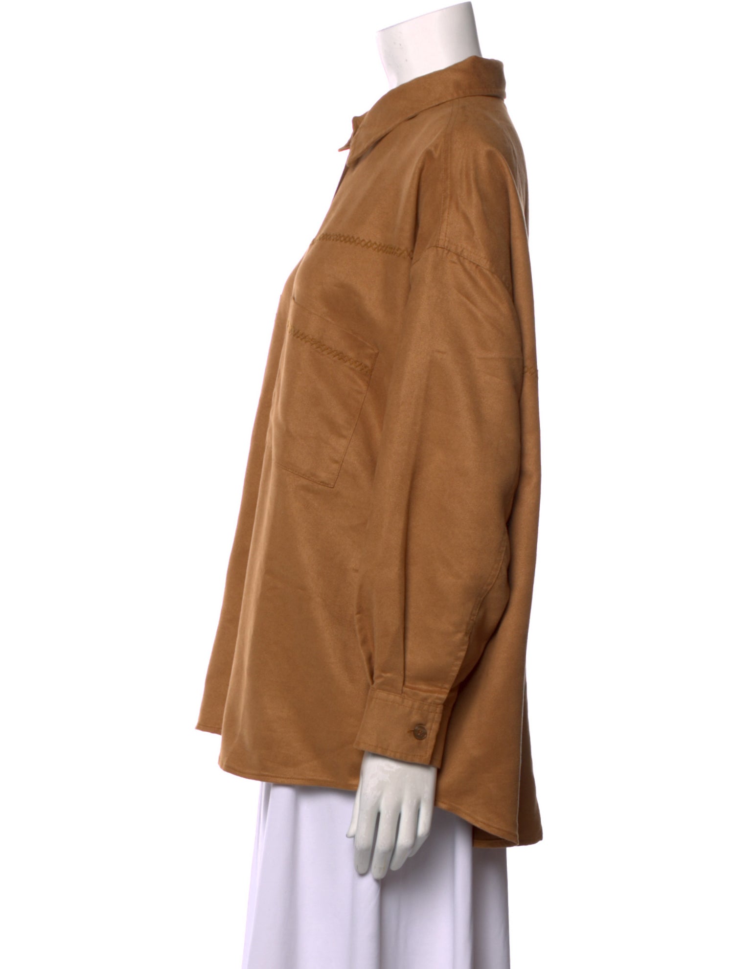 Moussy Three-Quarter Sleeve Button-Up Top