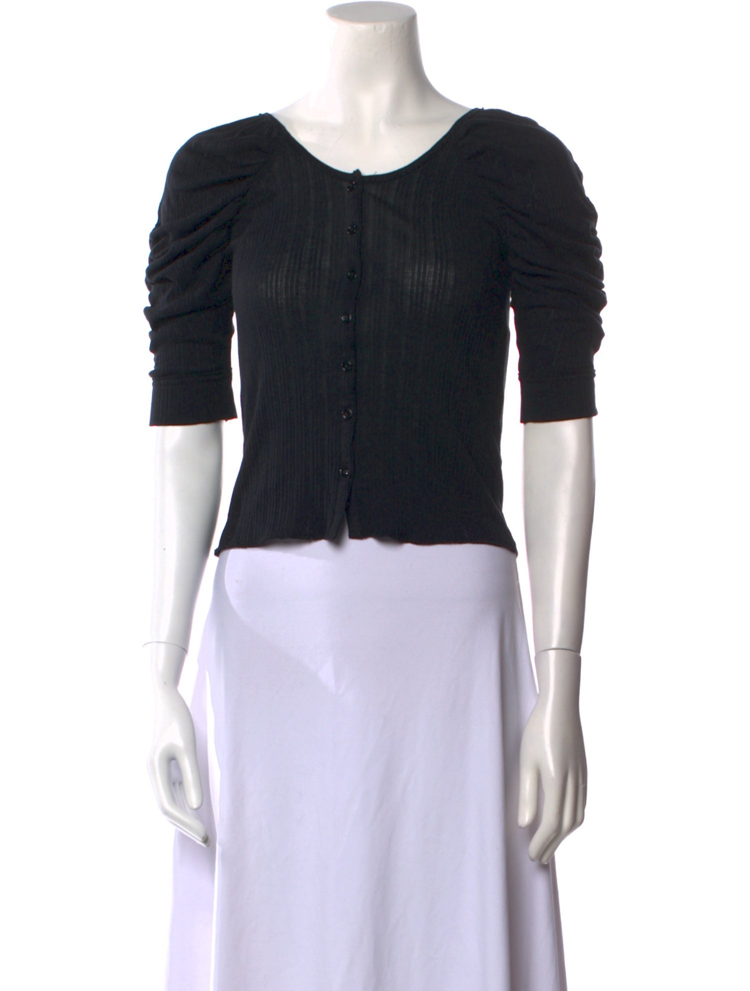 Moussy Scoop Neck Short Sleeve Crop Top