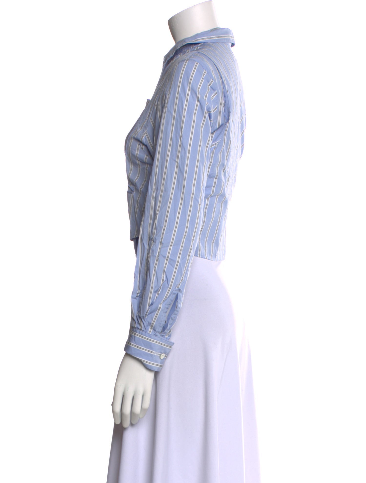 Moussy Striped Long Sleeve Crop Top