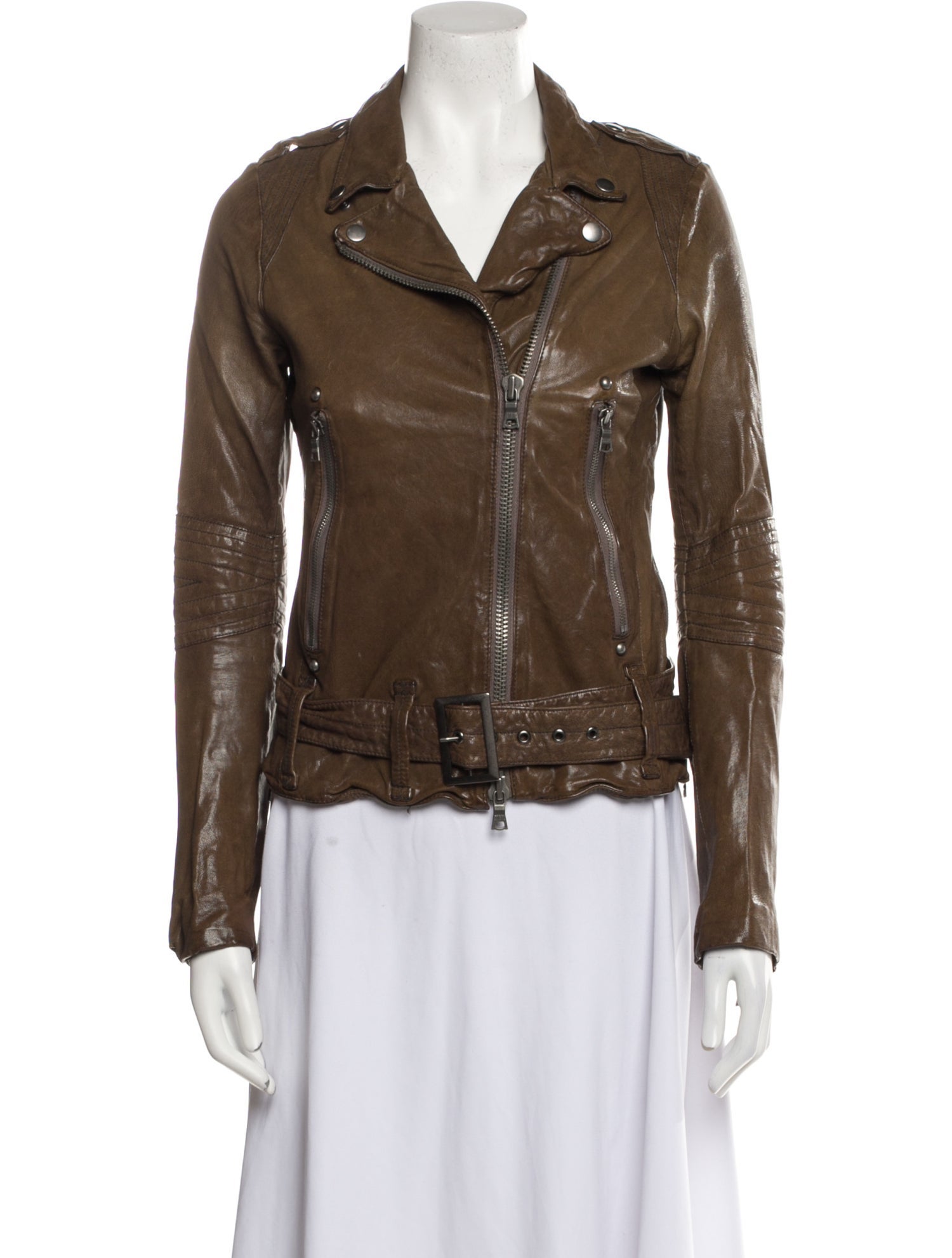 Moussy Leather Biker Jacket