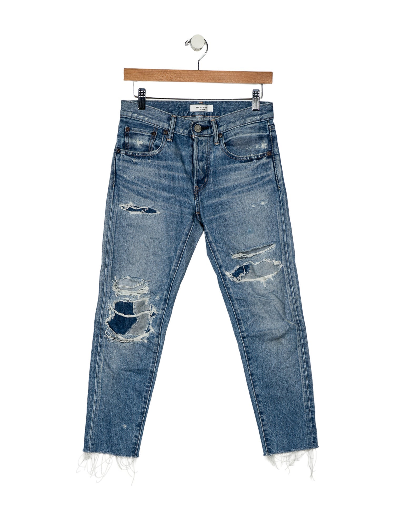 Moussy High-Rise Straight Leg Jeans - Blue, 11.25