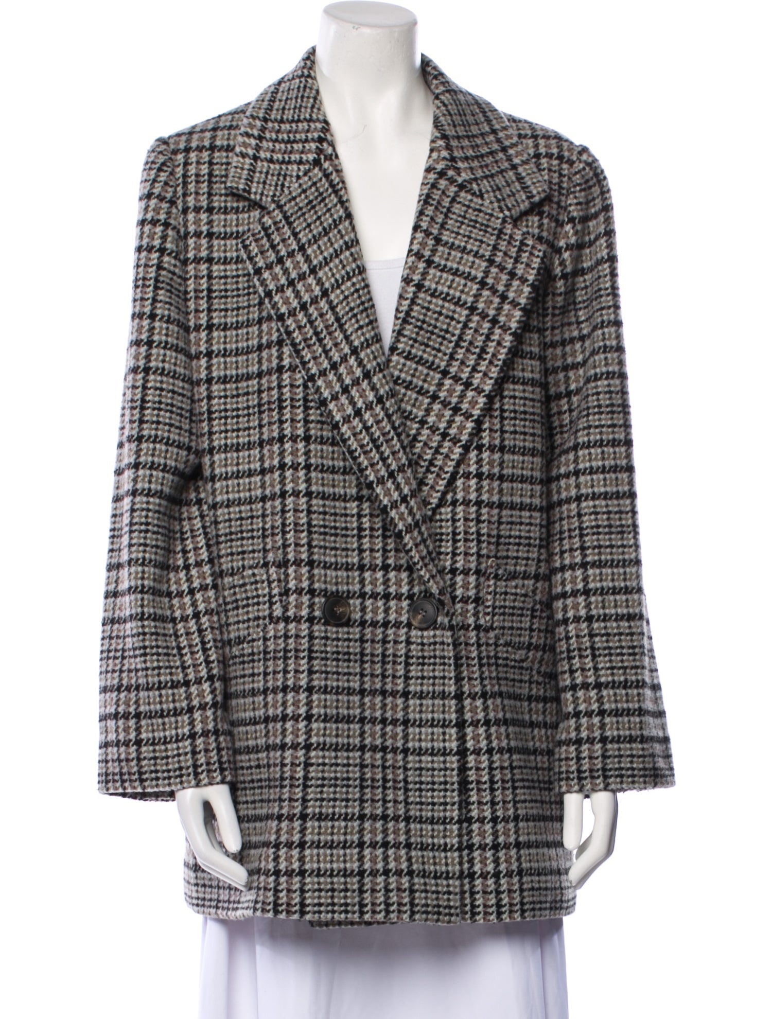 Moussy Plaid Print Peacoat