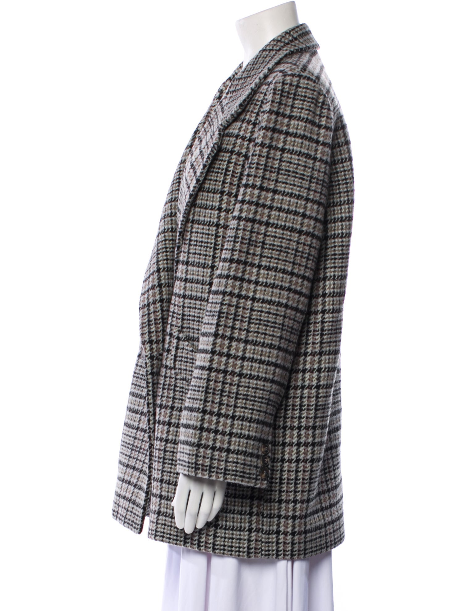 Moussy Plaid Print Peacoat
