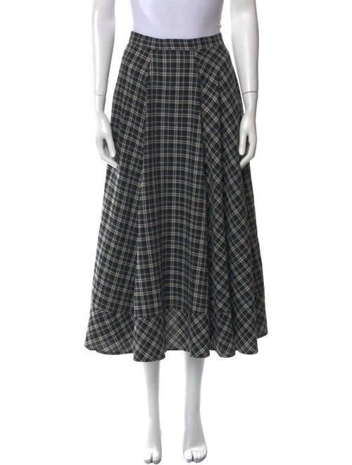 Moussy Plaid Print Midi Length Skirt