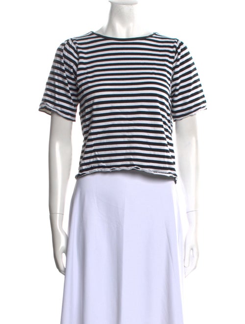 Moussy Striped Crew Neck Crop Top