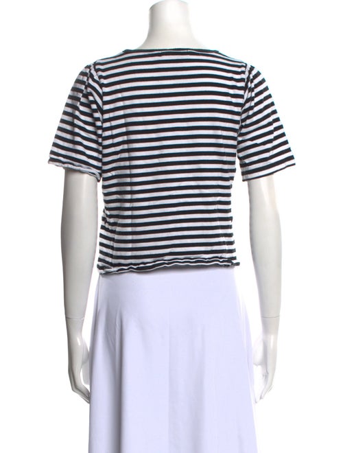 Moussy Striped Crew Neck Crop Top
