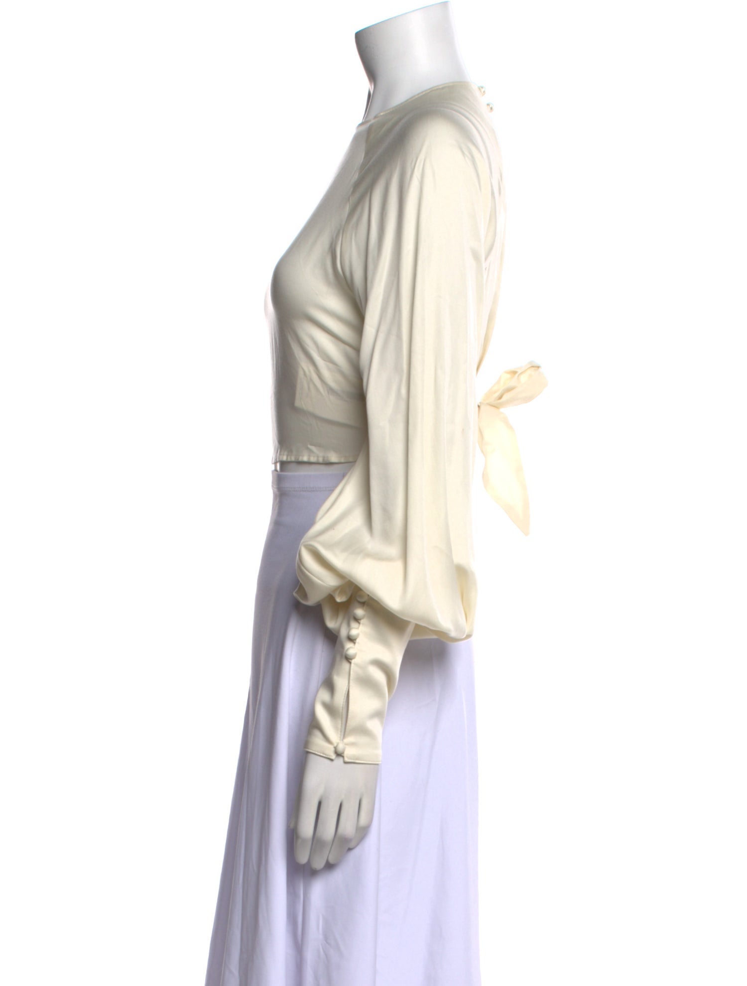 Moussy Crew Neck Long Sleeve Crop Top