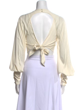 Moussy Crew Neck Long Sleeve Crop Top