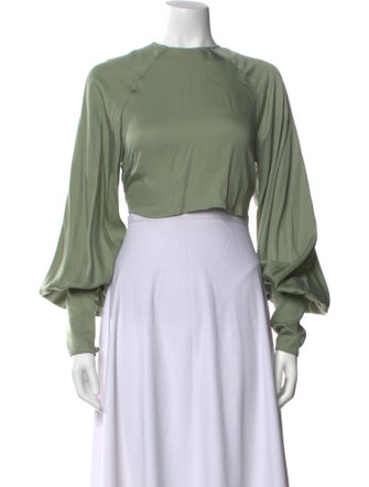 Moussy Bateau Neckline Long Sleeve Crop Top