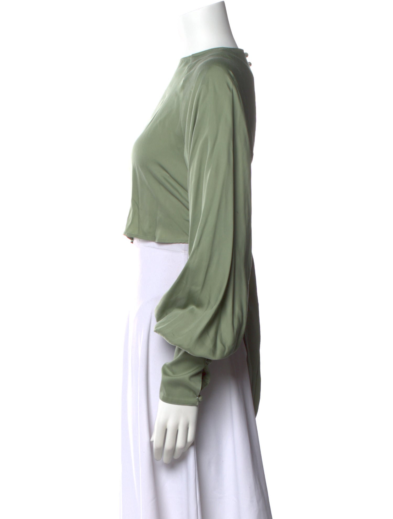 Moussy Bateau Neckline Long Sleeve Crop Top