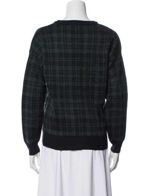 Moussy Plaid Print Crew Neck Sweater