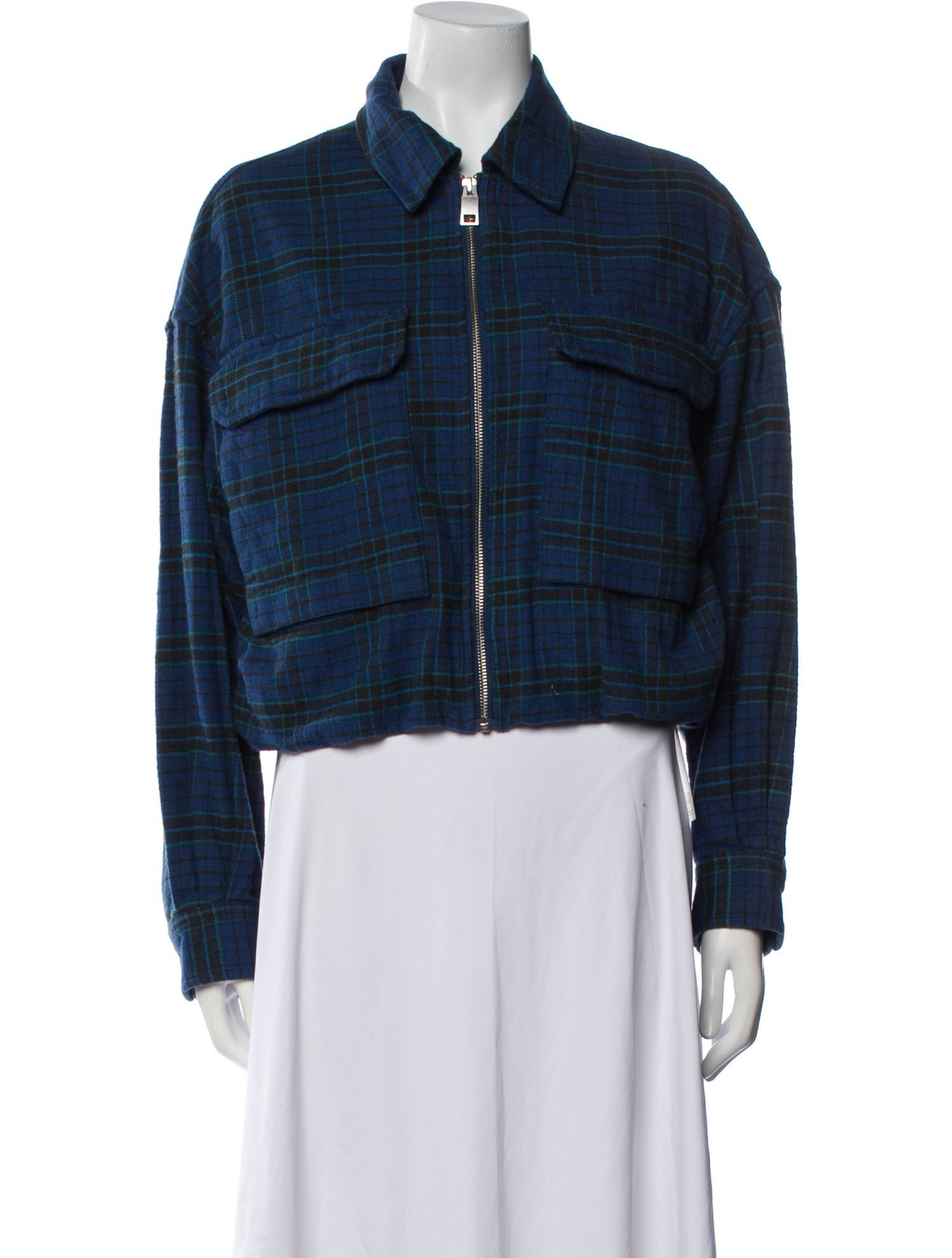 Moussy Plaid Print Denim Jacket