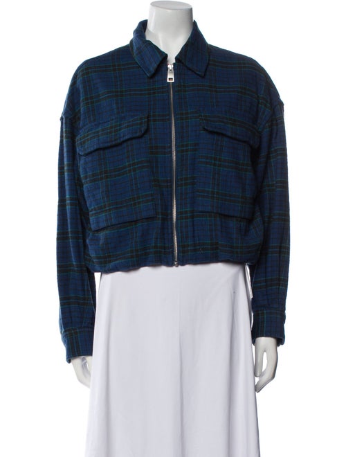 Moussy Plaid Print Denim Jacket