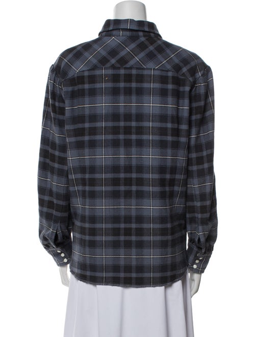 Moussy Plaid Print Long Sleeve Button-Up Top