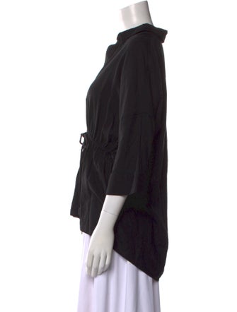 Moussy V-Neck Three-Quarter Sleeve Blouse