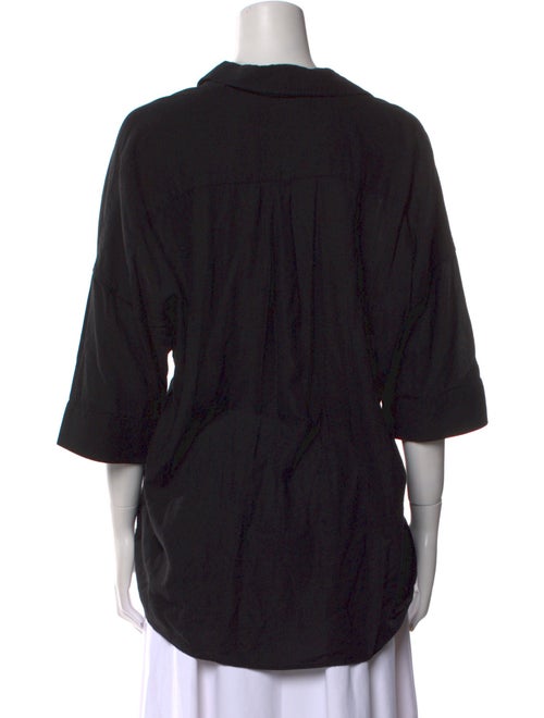 Moussy V-Neck Three-Quarter Sleeve Blouse