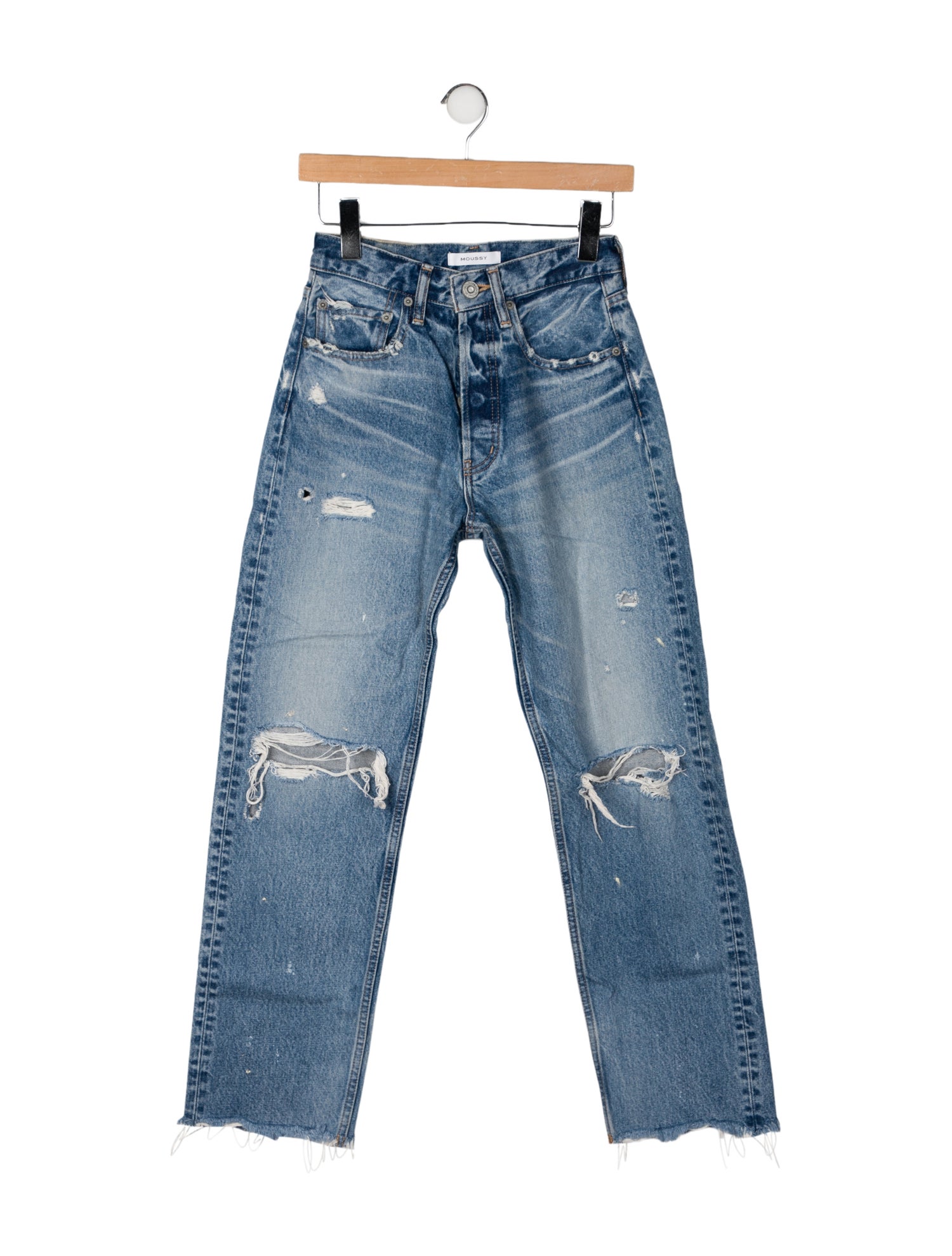 Moussy High-Rise Straight Leg Jeans