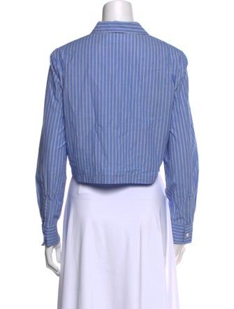 Moussy Striped Long Sleeve Crop Top