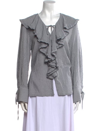 Moussy Plaid Print Long Sleeve Blouse