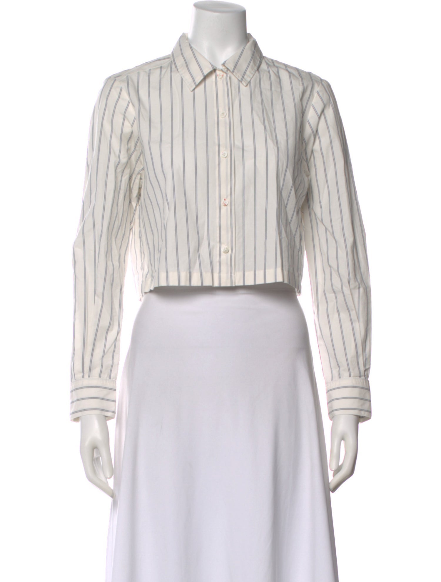 Moussy Striped Long Sleeve Crop Top