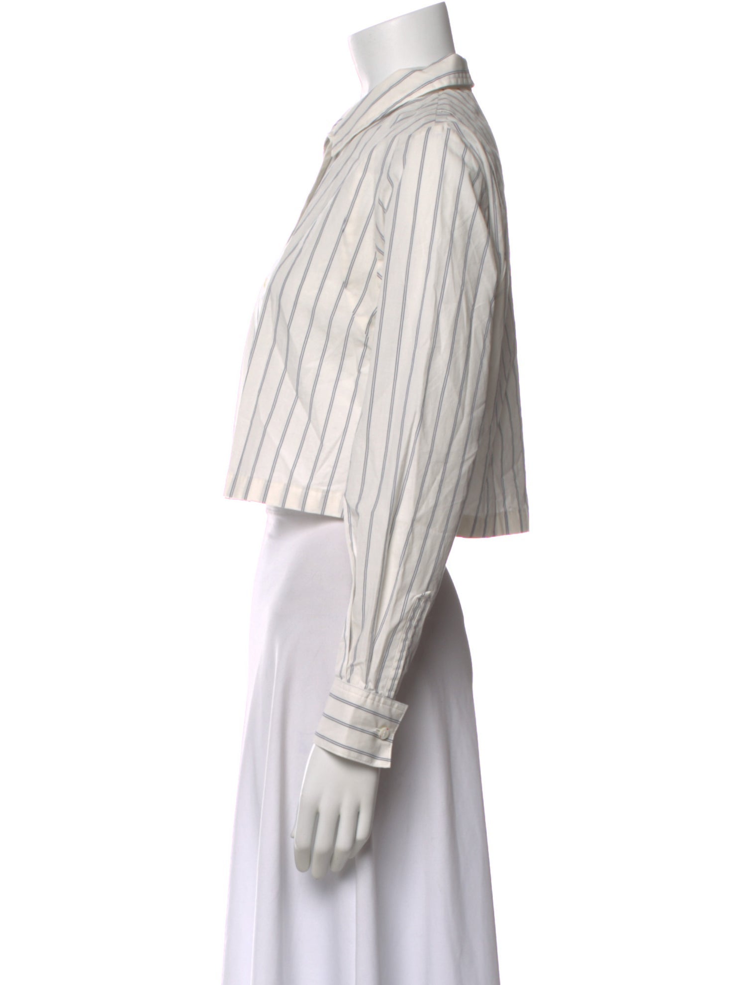 Moussy Striped Long Sleeve Crop Top