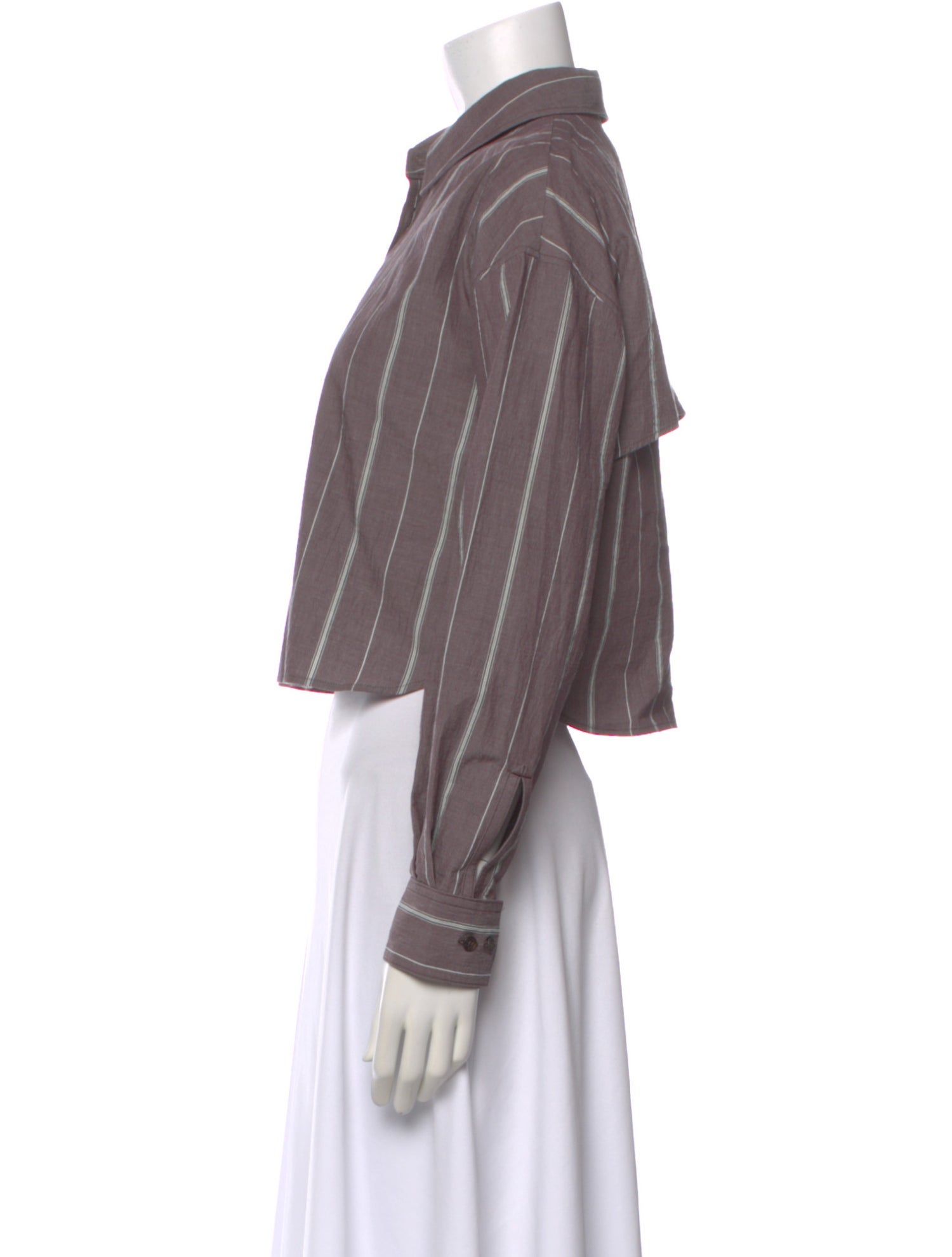 Moussy Striped Long Sleeve Button-Up Top