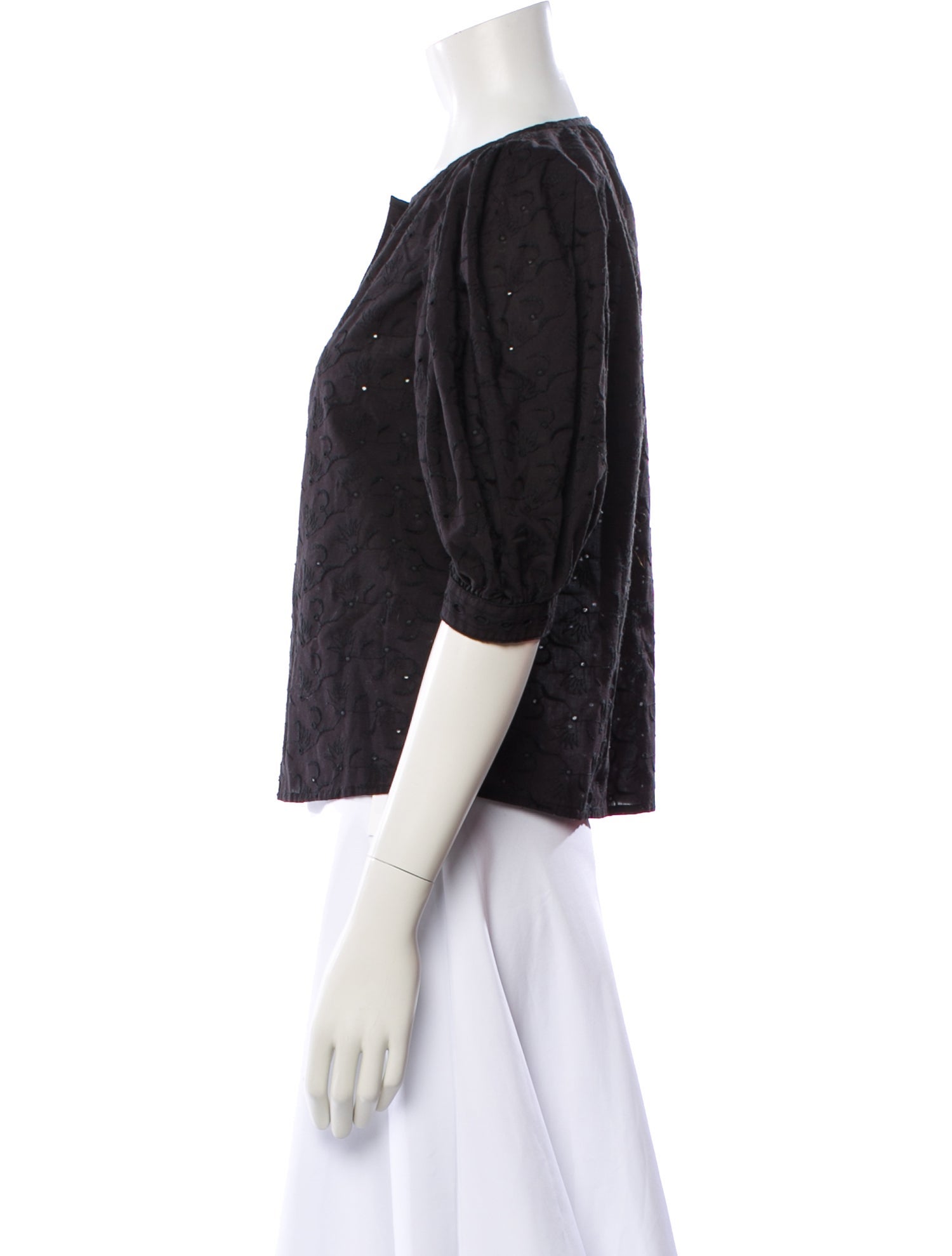 Moussy Patterned V-Neck Blouse