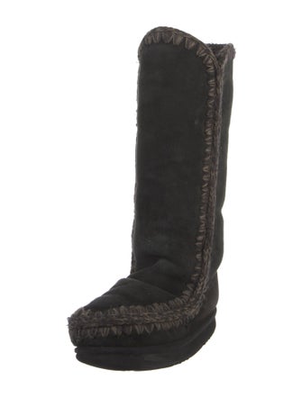 Mou Suede Crochet Trim Boots
