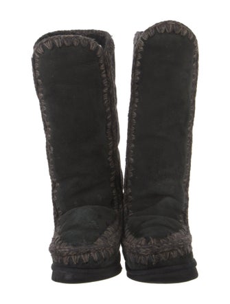 Mou Suede Crochet Trim Boots