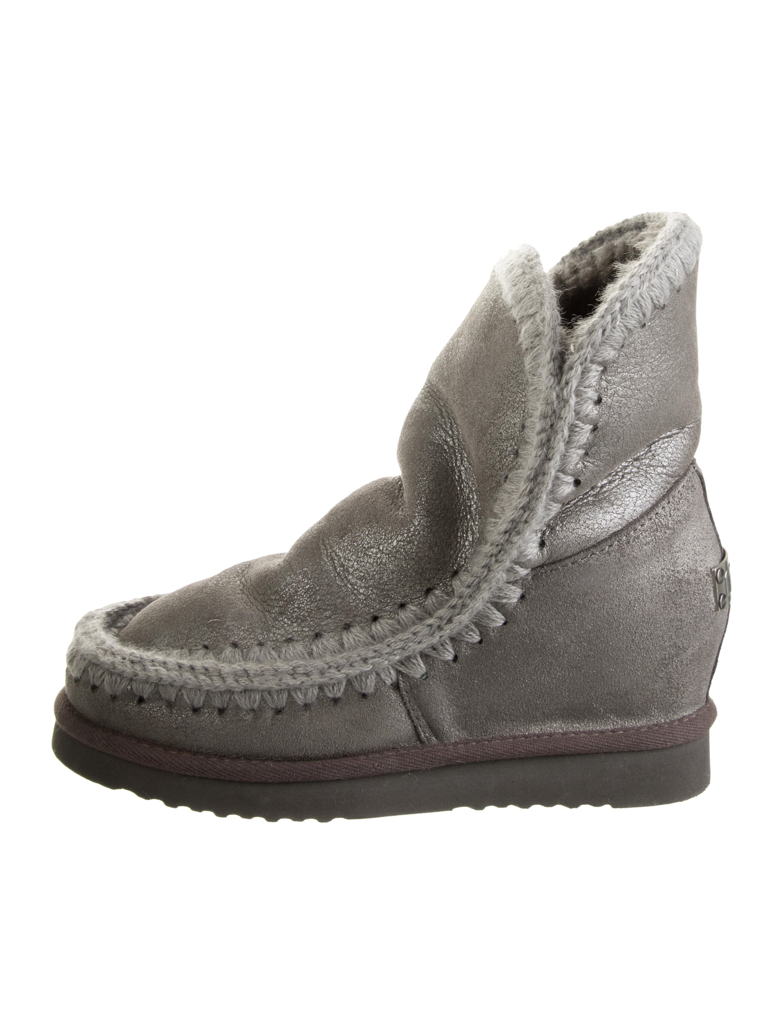 Mou Suede Braided Accents Snow Boots