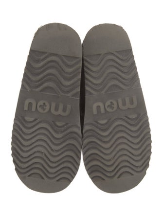 Mou Suede Whipstitch Trim Lace-Up Boots