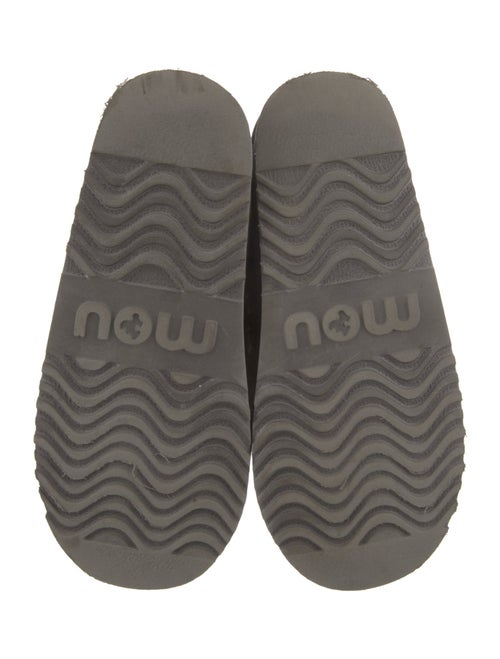 Mou Suede Whipstitch Trim Lace-Up Boots