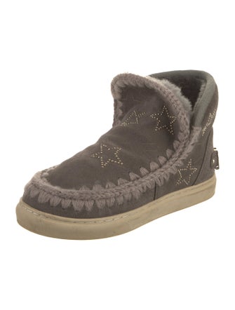 Mou Suede Patterned Snow Boots
