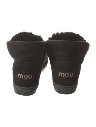 Mou Shearling Whipstitch Trim Snow Boots