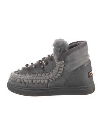 Mou Suede Crystal Embellishments Hiking Boots