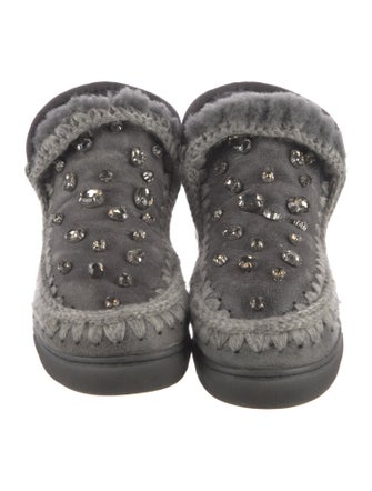Mou Suede Crystal Embellishments Hiking Boots