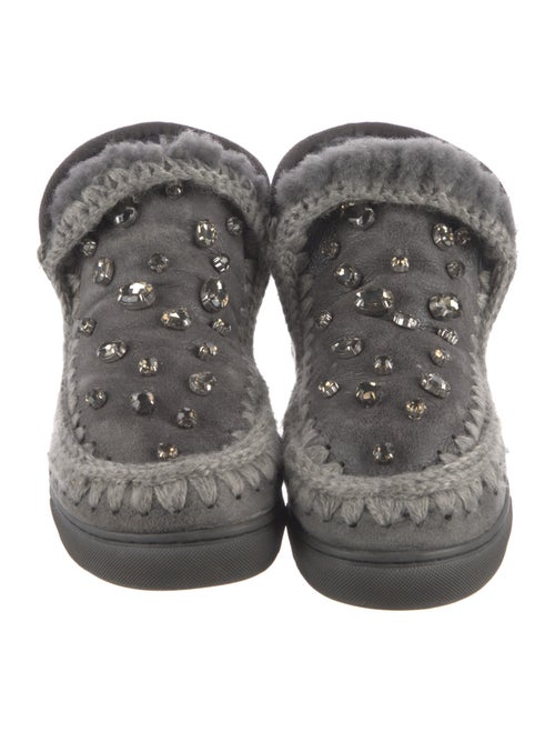 Mou Suede Crystal Embellishments Hiking Boots