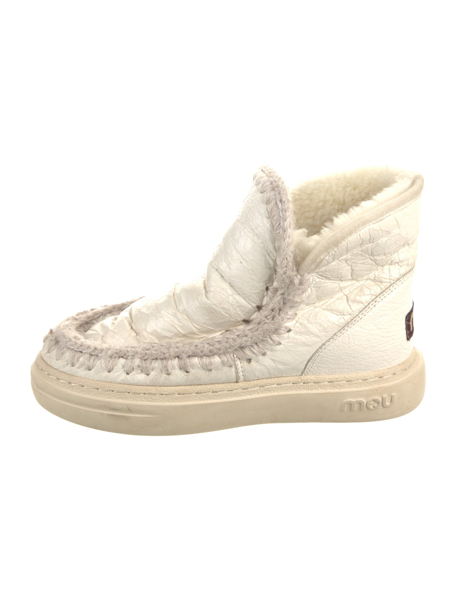 Mou Leather Printed Lace-Up Boots