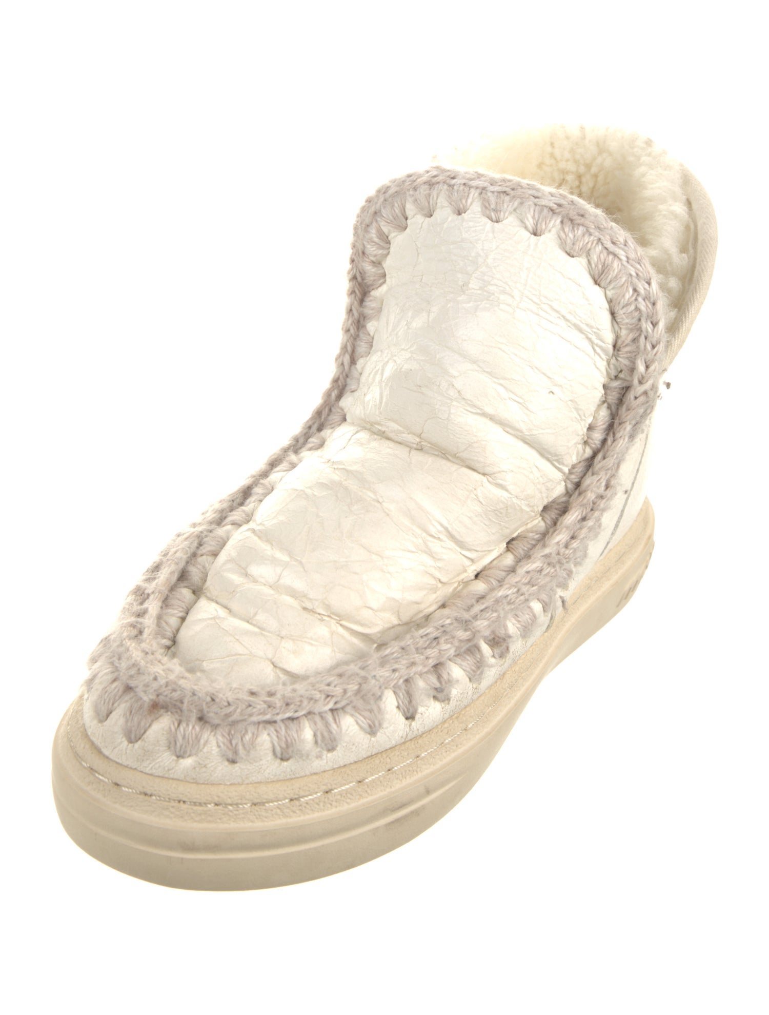 Mou Leather Printed Lace-Up Boots